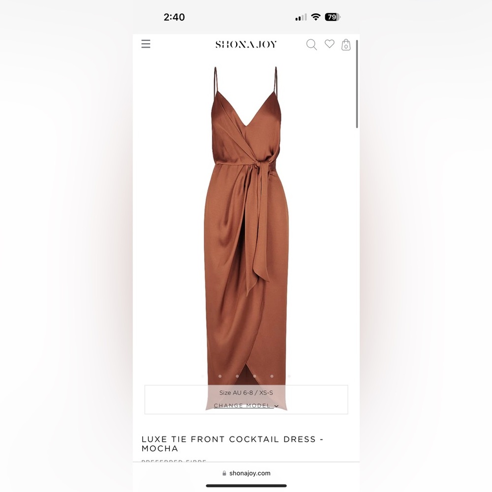 Shona Joy Luxe Tie Front Cocktail Dress